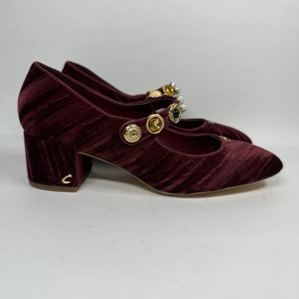 NEW Circus Sam Edelman‎ Size 6.5 M Chianti Elaine Mary Jane Block Heel Pumps